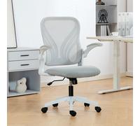 Homcom Mesh Office Chair, Computer Chair With Foldable Backrest, Grey In Light Grey Light Grey