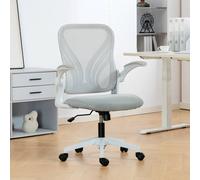 HOMCOM Mesh Office Chair, Computer Chair with Foldable Backrest, Grey in Light Grey | Size: 120 HOMCOM Light Grey 120