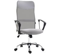HOMCOM Mesh Office Chair, High Back Computer Desk Chair, Swivel Chair with Height Adjustable, for Home, Light Grey Light Grey