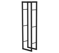 Homcom Metal Firewood Log Holder Rack Elevated Tiered Base Side Rails In Black Black