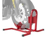 HOMCOM Metal Motorcycle Motorbike Wheel Chock Locking Stand System, Red