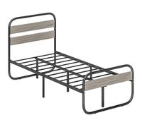 HOMCOM Metal Platform Bed Frame with Under Bed Storage - 3ft | TJ Hughes Grey