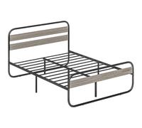 HOMCOM Metal Platform Bed Frame with Under Bed Storage - 4ft6 | TJ Hughes Grey
