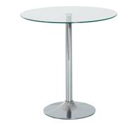 HOMCOM Round Dining Table Bistro Pub Counter w/ Tempered Glass Top for Kitchen | TJ Hughes