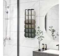 Homcom Metal Towel Rack Wall Mounted, 3 Bar Towel Rail For Bathroom, Black