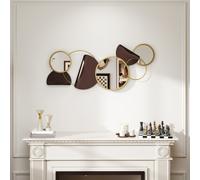 HOMCOM Metal Wall Art, Modern Decorative Mirror Decor, Hanging Home Wall Decoration for Living Room Bedroom Dining Room, Gold Tone