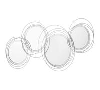 Modern Metal Wall Art with Mirror, Wall Sculpture Gold Decor for Living Room HOMCOM Silver One Size