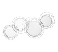HOMCOM Modern Metal Wall Art with Mirror, Wall Sculpture Silver Decor for Living