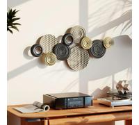 Homcom Metal Wall Art, Large 3D Wall Sculpture For Living Room Dining Room In Khaki Khaki One Size