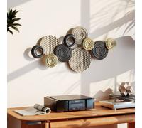HOMCOM Metal Wall Art, Large 3D Wall Sculpture for Living Room Dining Room in Khaki HOMCOM Khaki