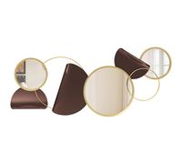 HOMCOM Metal Wall Art, Modern Decorative Mirror Decor, Hanging Home Wall Decoration for Living Room Bedroom Dining Room, Gold Tone Gold