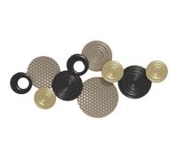 HOMCOM Metal Wall Art, Modern Hanging Wall Art Decor with Unique Multi-Disc Design, Horizontal or Vertical Metal Hanging Decoration for Living Room Bedroom Dining Room