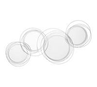 HOMCOM Modern Metal Wall Art with Mirror, Wall Sculpture Silver Decor for Living
