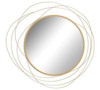 Homcom Metal Wall Art 65Cm Round Mirror For Living Room Dining Room In Gold Gold