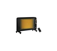 HOMCOM Mica Electric Space Heater Portable Heater 2 Heat Settings Black