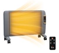 HOMCOM Mica Electric Space Heater, Portable Heater, 2 Heat Settings - Grey