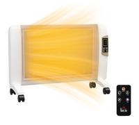 HOMCOM Mica Electric Space Heater - Portable Heater - 2 Heat Settings - White/Grey - White | TJ Hughes