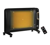 HOMCOM Mica Electric Space Heater, Portable Heater For Home With 2 Heat Settings Black, Black