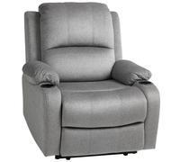 HOMCOM Microfibre Manual Reclining Armchair, with Footrest, Cat Scratch Resistant, Grey Aosom UK