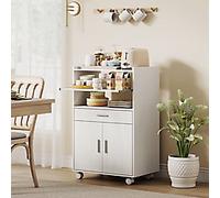 HOMCOM Microwave Cabinet Kitchen Cabinet MDF (Medium-Density Fibreboard) 1 White 590 x 400 x 920 mm