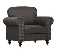 HOMCOM Chesterfield style Armchair Upholstered Accent Chair W47 Wood Frame Brown, Brown