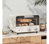 HOMCOM Small Toaster Oven, 12L Multifunction Mini Countertop Oven, Cream