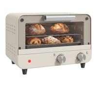 Homcom Mini Countertop Oven With Glass Door And Timer, Cream White Cream