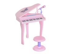 Musical Piano Toy with Stool and 37 Keys Keyboard Pink