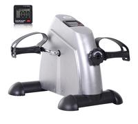 HOMCOM Mini Exercise Bike Portable Pedal Exerciser Arm Leg Cycle Gym Fitness LCD Display Adjustable Resistance Silver
