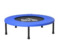HOMCOM Mini Fitness Trampoline Home Gym with Safety Pad Blue and Black | Yoga Exercise Rebounder, Indoor Outdoor Jumper, Support Up to 100 KG