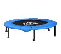 HOMCOM Mini Fitness Trampoline Home Gym with Safety Pad Blue and Black | Yoga Exercise Rebounder, Indoor Outdoor Jumper, Support Up to 100 KG