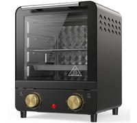 HOMCOM Mini Oven, 15 L Electric Oven and Grill w/ 60-230℃ Adjustable Temperature, 60 Minute Timer, Includes Baking Tray, Black