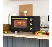 HOMCOM 16L Countertop Mini Oven with Crumb Tray - Black
