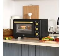 HOMCOM Mini Oven 16L Countertop Oven with Adjustable Temp Timer 1400W Black, none