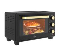 HOMCOM Mini Oven 16L Countertop Oven with Adjustable Temp Timer 1400W, Black