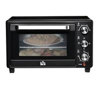 HOMCOM Convection Mini Oven 21 L - Countertop Electric Grill - Toaster Oven with Adjustable Temperature - Timer - Baking Tray and Wire Rack - 1400W Gr