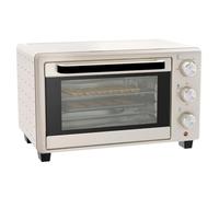 HOMCOM Mini Oven 21L Countertop Electric Grill Adjustable Temp 1400W Cream | Toaster Oven, Timer, Baking Tray, Wire Rack
