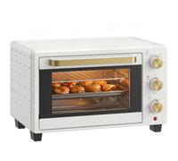 HOMCOM Mini Oven 21L Countertop Electric Grill Adjustable Temp 1400W White