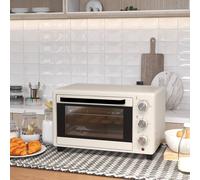 HOMCOM Mini Oven 21L Electric Grill w/ Adjustable Temp Timer 1400W, Cream