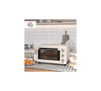 HOMCOM Mini Oven, 21L Countertop Electric Grill, Toaster Oven with Adjustable Temperature, Timer, Baking Tray and Wire Rack, 1400W, Cream