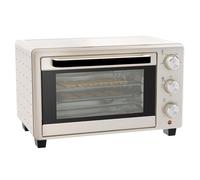 HOMCOM Mini Oven, 21L Countertop Electric Grill, Toaster Oven with Adjustable Temperature, Timer, Baking Tray and Wire Rack, 1400W, Cream