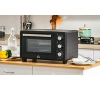 HOMCOM Convection Mini Oven 21 L - Countertop Electric Grill - Toaster Oven with Adjustable Temperature - Timer - Baking Tray and Wire Rack - 1400W Gr