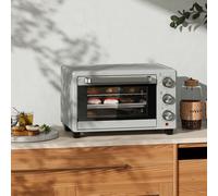 Homcom Mini Oven 21L Electric Grill W/ Adjustable Temp 1400W, Silver Tone Silver One Size
