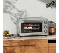 Homcom Mini Oven 21L Electric Grill W/ Adjustable Temp 1400W, Silver Tone