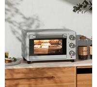 Homcom Mini Oven 21L Electric Grill W/ Adjustable Temp 1400W, Silver Tone, Silver