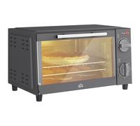 HOMCOM Mini Oven 9L Countertop Electric Grill with Temp Timer Control 750W Grey, none