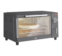 HOMCOM Mini Oven 9L Countertop Electric Grill W/ Temp Timer Control 750W - Grey | TJ Hughes Silver