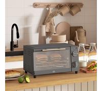 HOMCOM Mini Oven 9L Countertop Electric Grill with Temp Timer Control 750W Grey, none