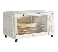 Homcom Mini Oven 9L Countertop Toaster Oven With Timer Control 750W Cream Cream