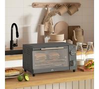 HOMCOM Mini Oven 9L Countertop Electric Grill with Temp Timer Control 750W Grey, none